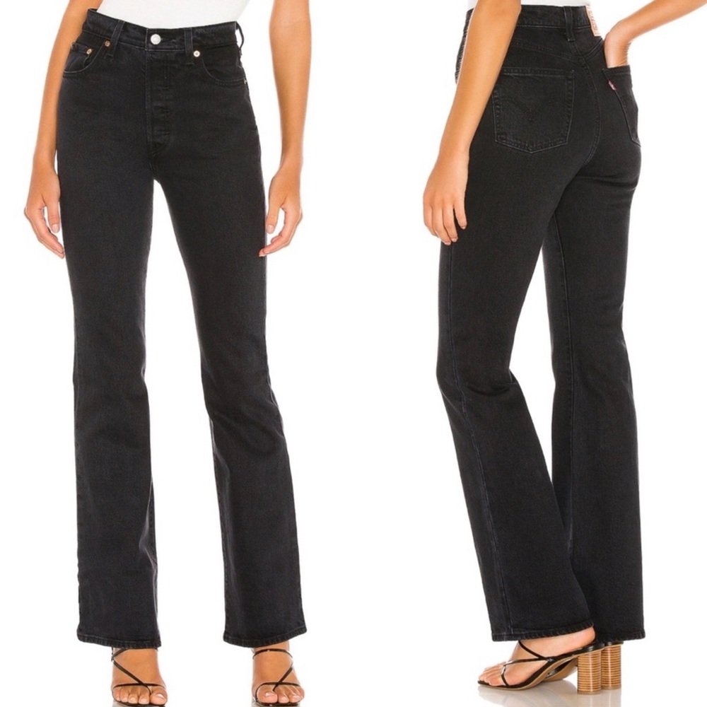 Levi’s Size 28W 33L Black Ribcage Boot Denim Jeans.